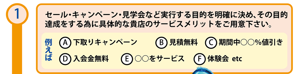 1.サービスメリットをご用意ください